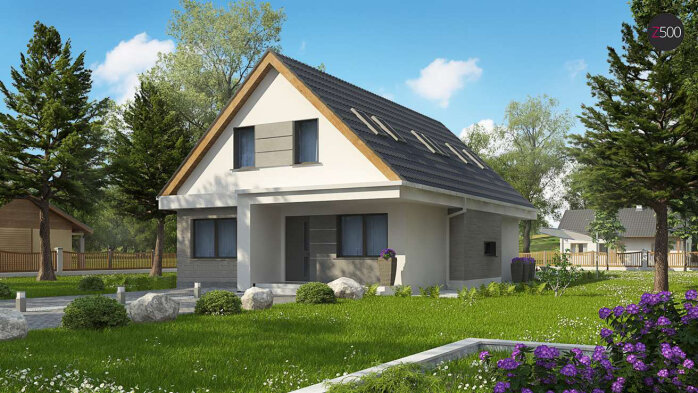 Проект дома U324 - 1 С мансардным этажом дома в Украине