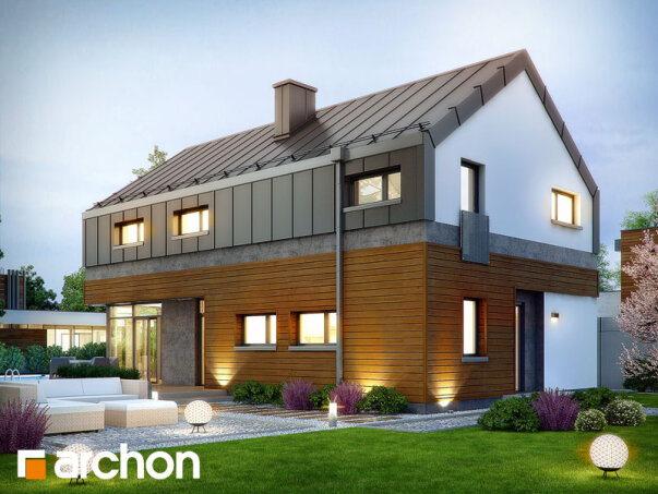 Проект дома Дом под ивой - 2 С мансардным этажом дома в Украине