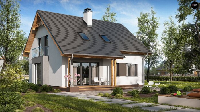 Проект дома U92 - 2 С мансардным этажом дома в Украине