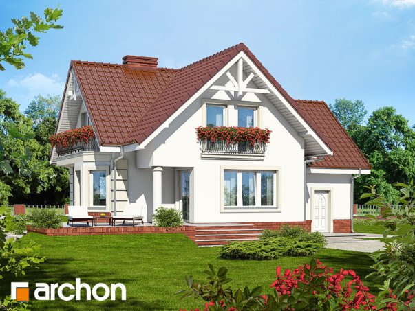 Проєкт будинку Будинок під гірською сосною (П) вер.2 - З мансардним поверхом дома в Україні