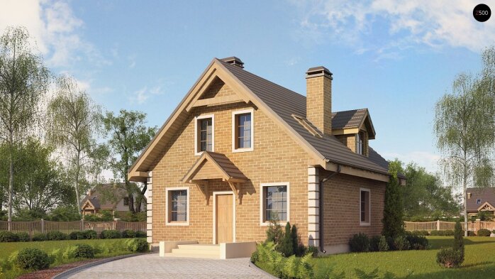 Проєкт будинку u1 k - З мансардним поверхом дома в Україні