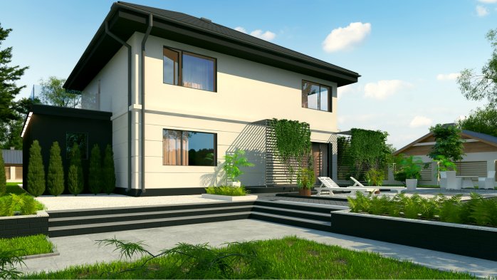 Проєкт будинку Ux10 v1 PK - Двоповерхові дома в Україні