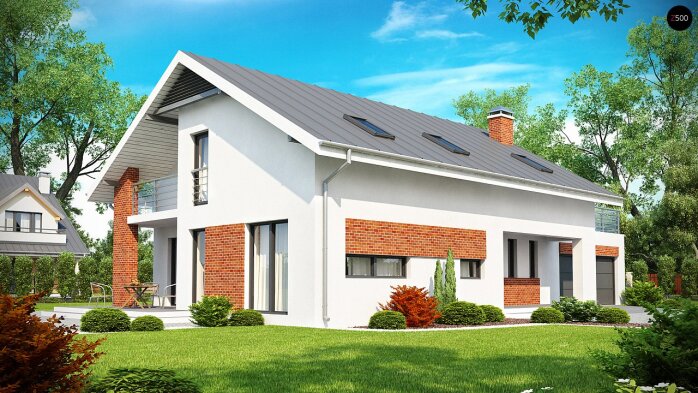 Проєкт будинку U161 - З мансардним поверхом дома в Україні