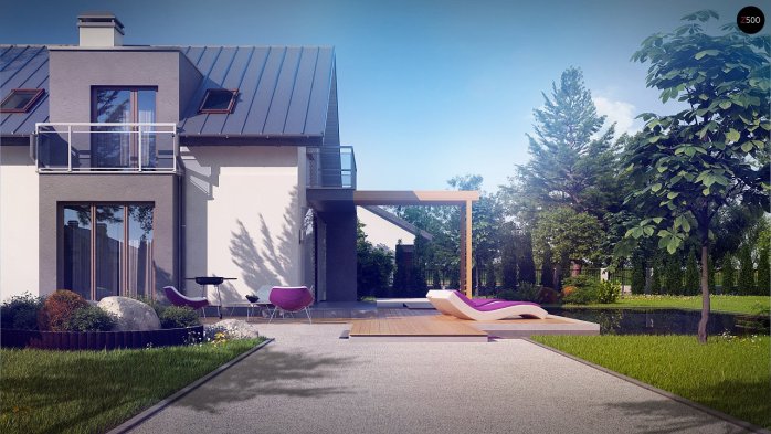 Проект дома U245 - 4 С мансардным этажом дома в Украине