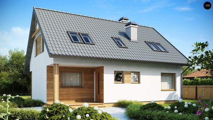 Проєкт будинку U66 - З мансардним поверхом дома в Україні