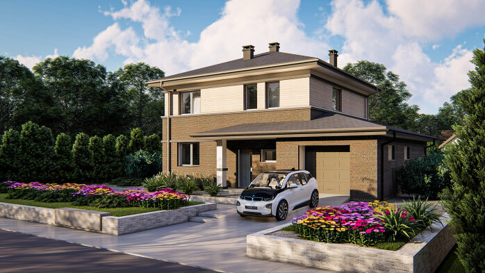 Проект дома Uu11 k - 2 Двухэтажные дома в Украине