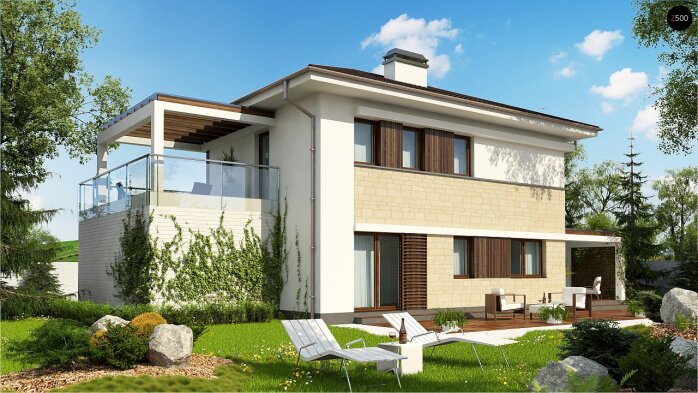 Проєкт будинку Ux63 B - Двоповерхові дома в Україні