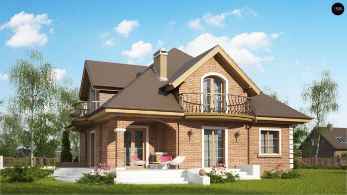 Проект дома U18 k - 2 С мансардным этажом дома в Украине