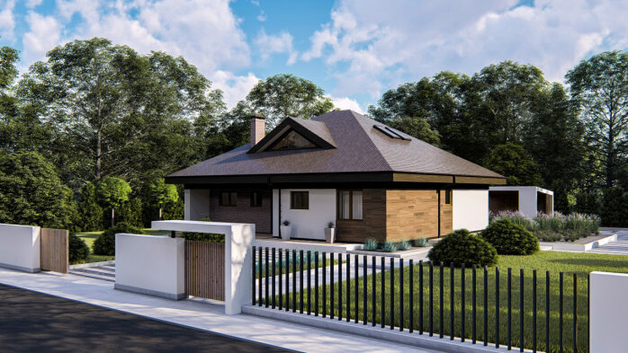 Проект дома Uu230 - 2 С мансардным этажом дома в Украине