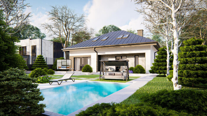 Проект дома U480 - 4 С мансардным этажом дома в Украине