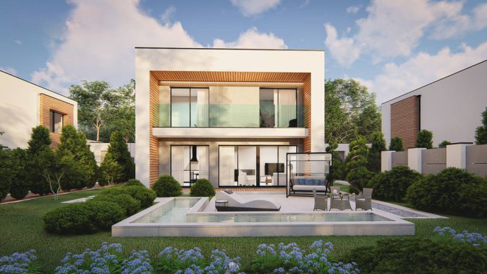 Проєкт будинку Ux173 - Двоповерхові дома в Україні