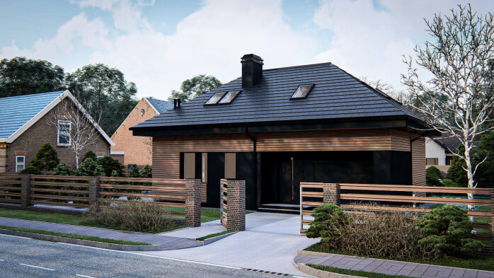 Проект дома U491 - 1 С мансардным этажом дома в Украине