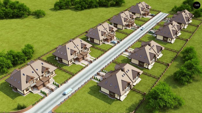 Проект дома Ub1 - 4 С мансардным этажом дома в Украине