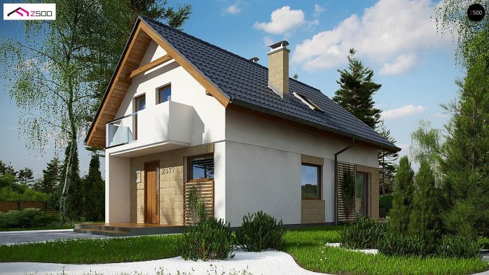 Проект дома U177 plus - 2 С мансардным этажом дома в Украине