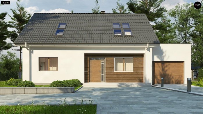 Проєкт будинку U266 A - З мансардним поверхом дома в Україні