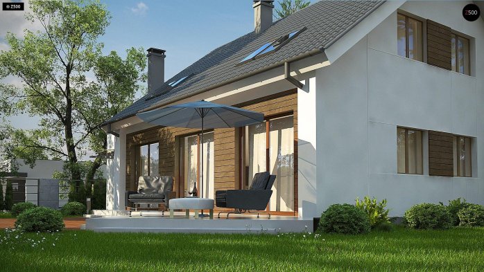 Проєкт будинку U266 A - З мансардним поверхом дома в Україні