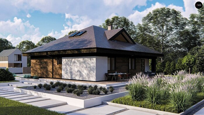 Проєкт будинку Uu230 + - З мансардним поверхом дома в Україні