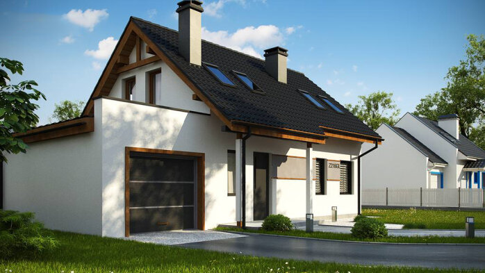 Проєкт будинку U216 GL - З мансардним поверхом дома в Україні