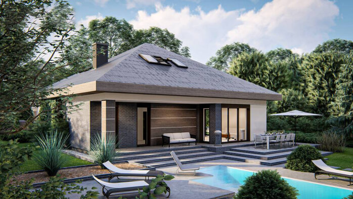 Проект дома U439 - 4 С мансардным этажом дома в Украине