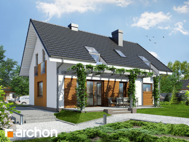 Проект дома Дом в лиметках вер.2 - 2 С мансардным этажом дома в Украине