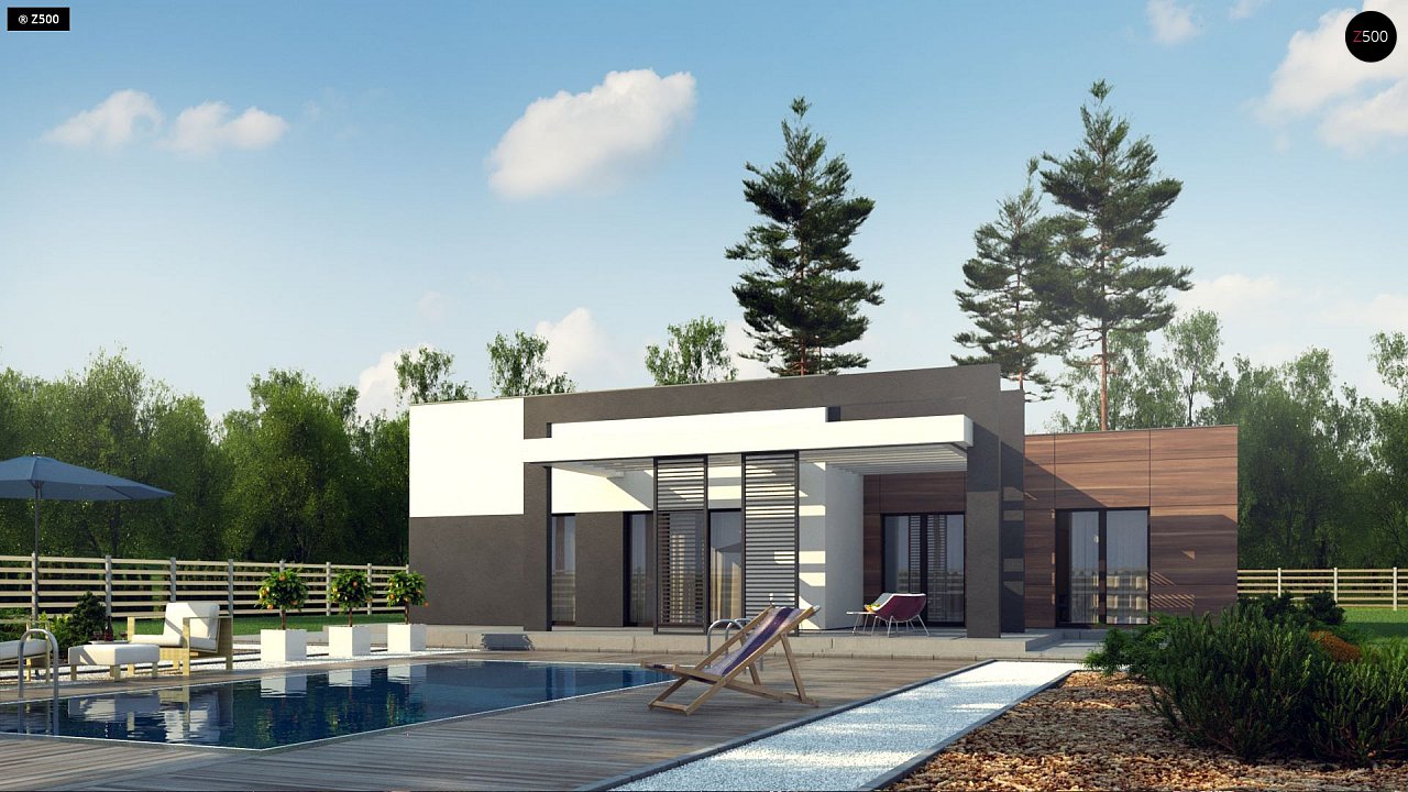 Проект дома площадью 207 м.кв. и бассейном zx78: параметры и особенности
